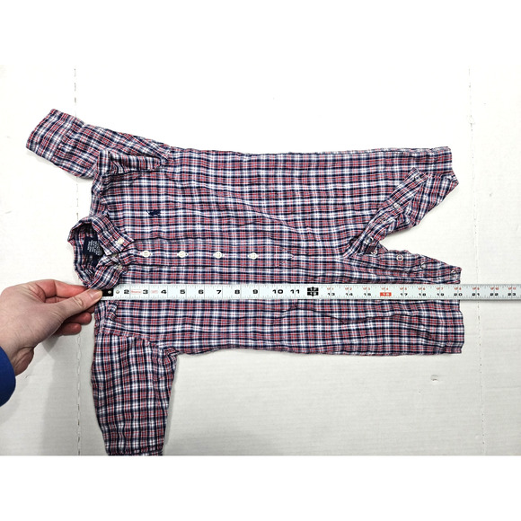 ralph lauren baby boy 9 months romper Long Sleeve Logo Red Plaid - Picture 3 of 6